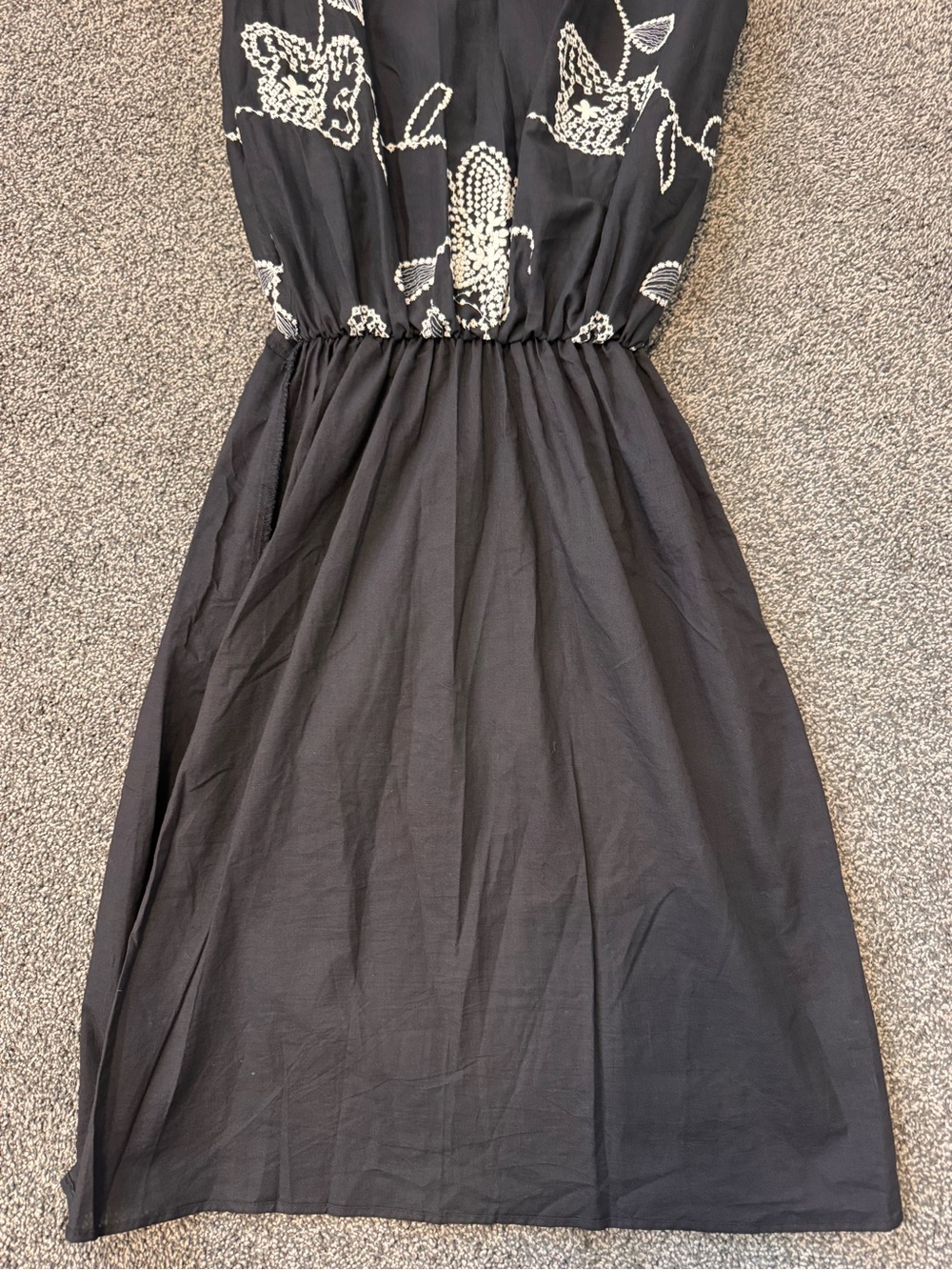 M.S.S.P Max Studio Black, Floral Embroidered Sleeveless Dress Lined Size Medium - Picture 10 of 11